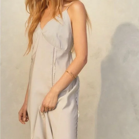 slim fit dress slacks Heavy Hearted Satin Maxi Dress main image 0